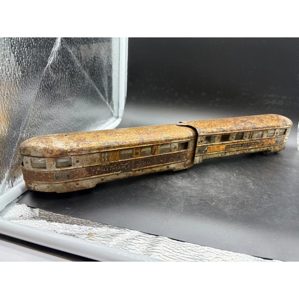 Vintage American Flyer‎ Lines Illinois Central O Gauge Tinplate Train Cars Set